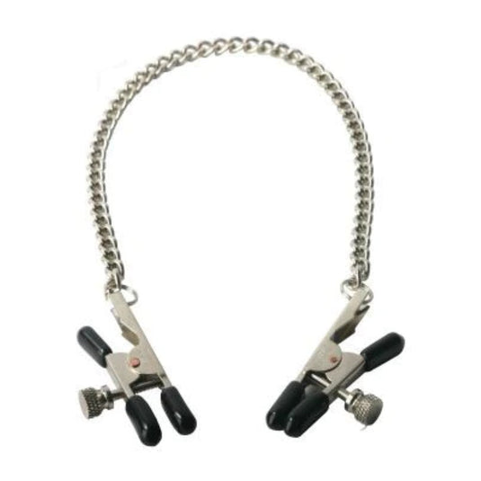 Master Series Ox Bull Nose Nipple Clamps Black Silver