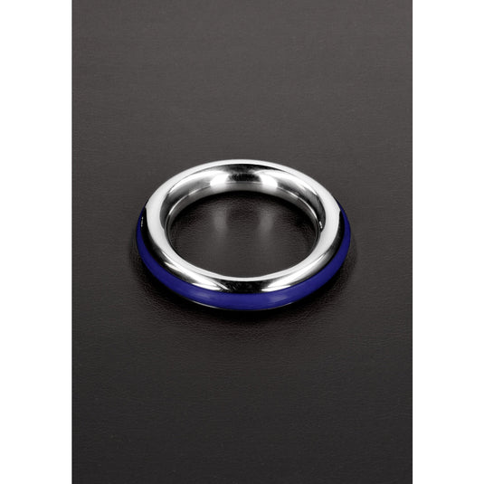 Shots Steel Cazzo Tensions Stainless Steel Cock Ring Blue 1.6 Inch