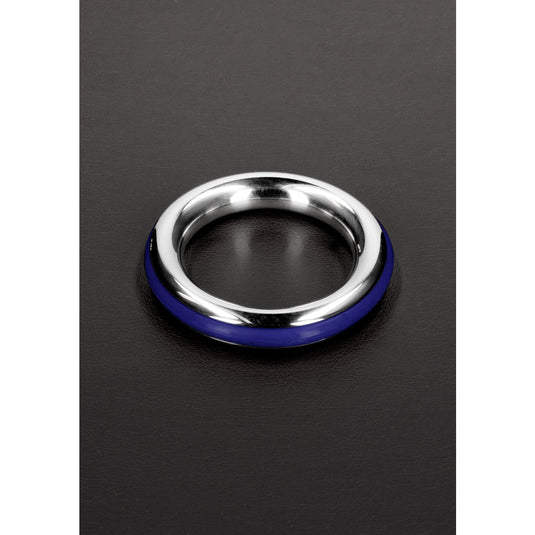 Shots Steel Cazzo Tensions Stainless Steel Cock Ring Blue 1.8 Inch