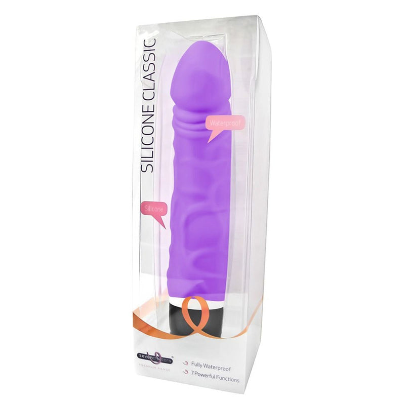 Load image into Gallery viewer, Seven Creations Classic Silicone Vibrator Purple 6.5 Inch
