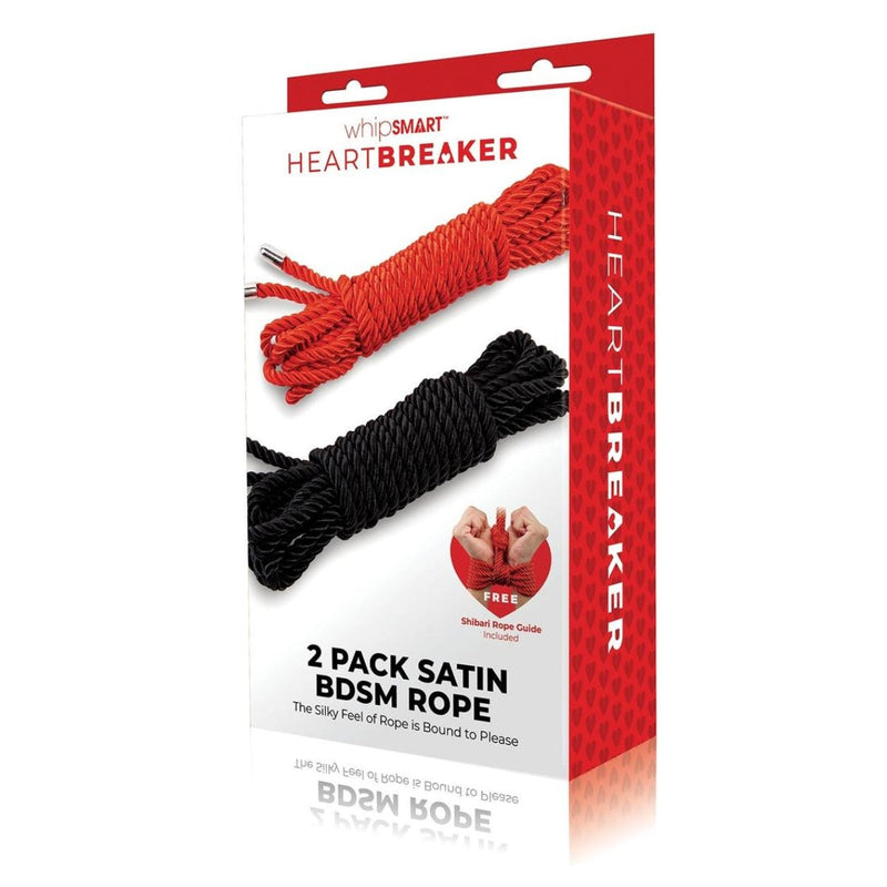 Load image into Gallery viewer, Whipsmart Heartbreaker Satin BDSM Rope 2 Pack Red Black
