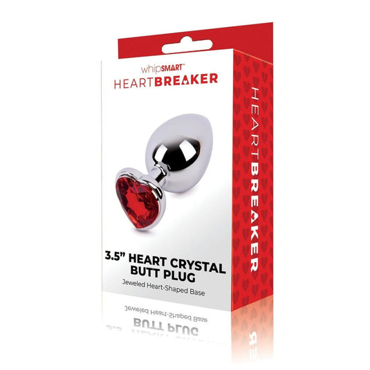 Whipsmart Heartbreaker Heart Crystal Metal Butt Plug Large 3.5 Inch