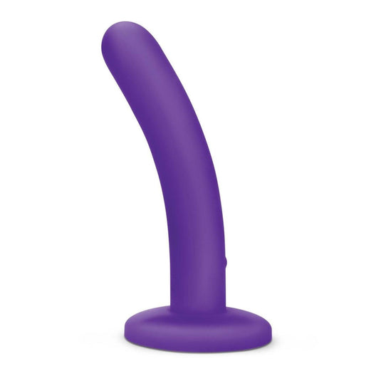 Whipsmart Slimline Silicone Rechargeable Vibrating Dildo Purple 5 Inch