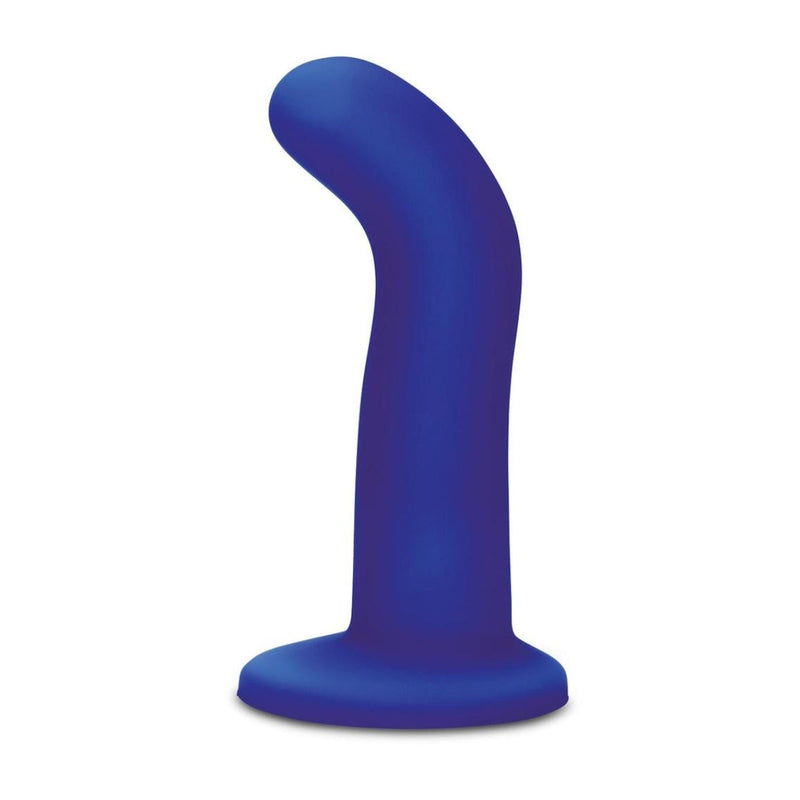 Load image into Gallery viewer, Whipsmart Curved Silicone Remote Control Vibrating Dildo Navy Blue 5.5 Inch
