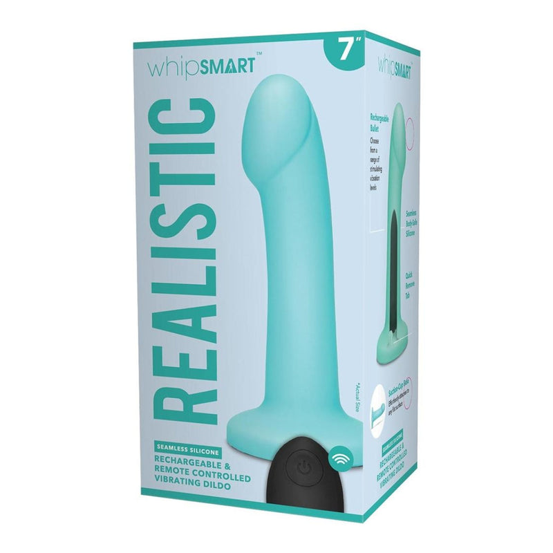 Load image into Gallery viewer, Whipsmart Realistic Silicone Remote Control Vibrating Dildo Blue 7 Inch
