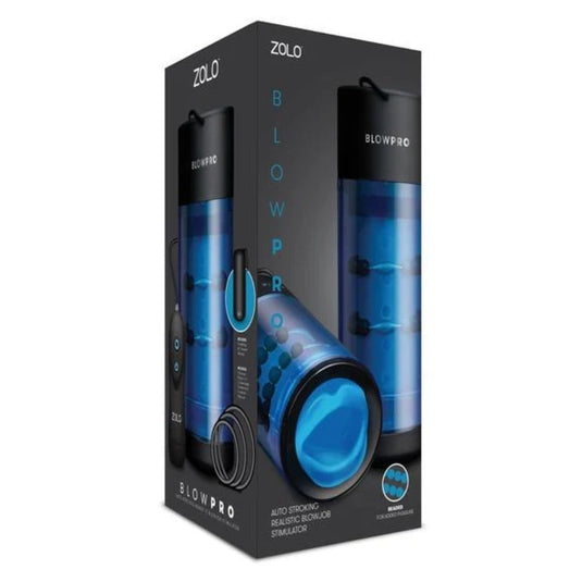 Zolo Blow Pro Auto Stroking Realistic Blowjob Stimulator Blue Black