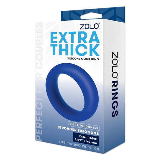 Zolo Extra Thick Silicone Cock Ring Blue