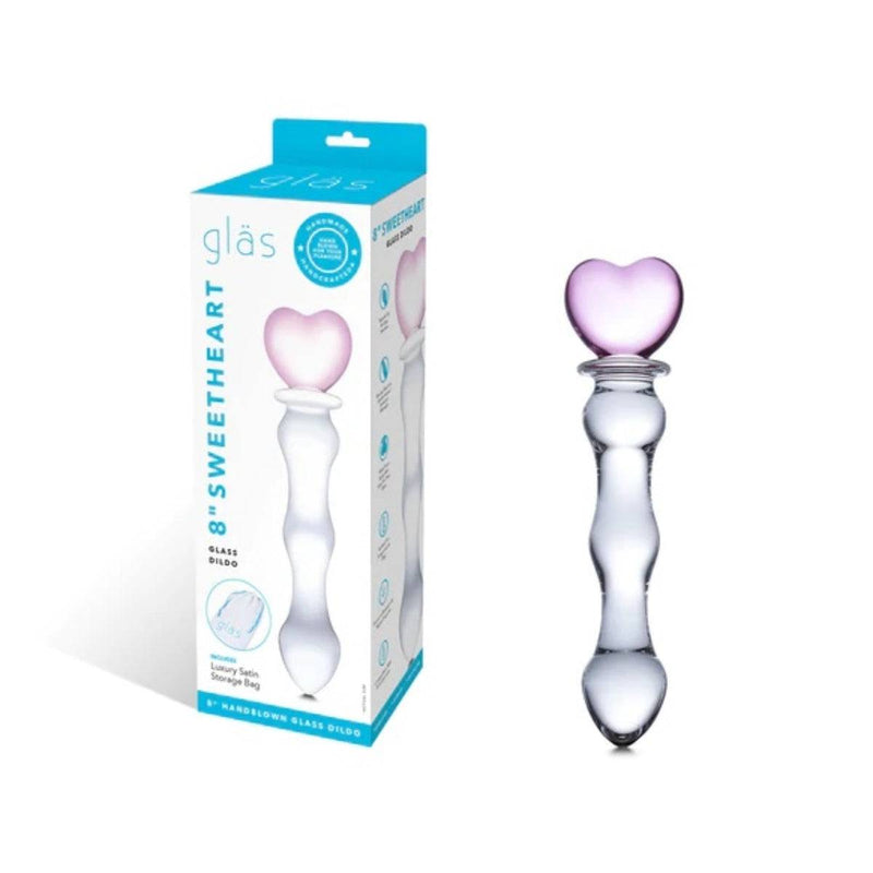 Load image into Gallery viewer, Glas Sweetheart Dildo Pink Clear 8 Inch  - Prowler UK - Gay Sex Toys
