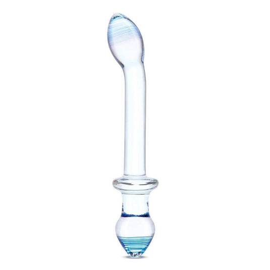 Glas Double Play Dual Ended Dildo Clear Blue 9.5 Inch - Simply Pleasure
