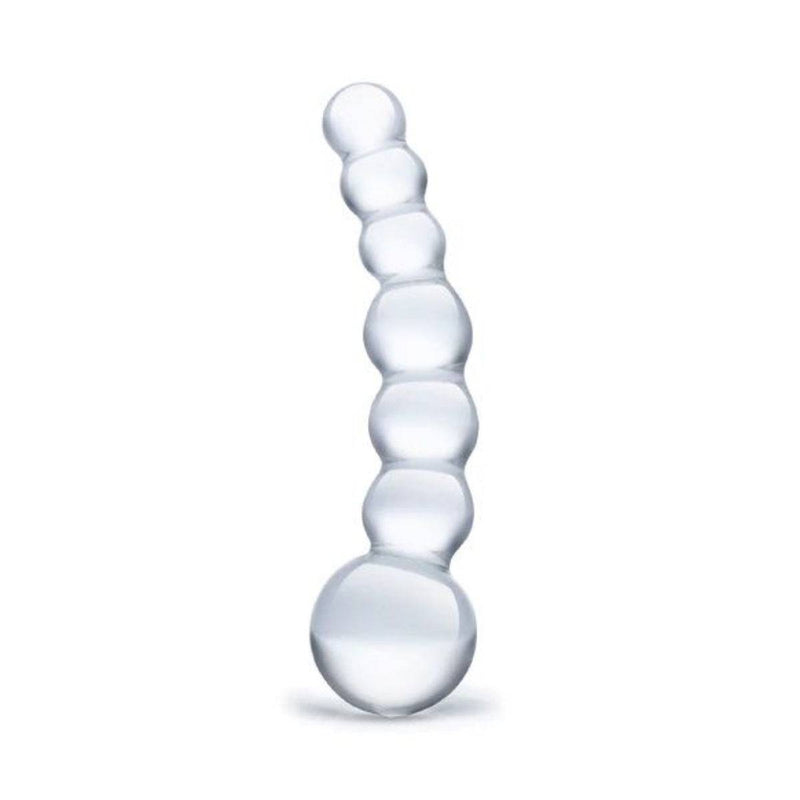Load image into Gallery viewer, Glas Curved Glass Beaded Dildo Clear 5 Inch - Simply Pleasure
