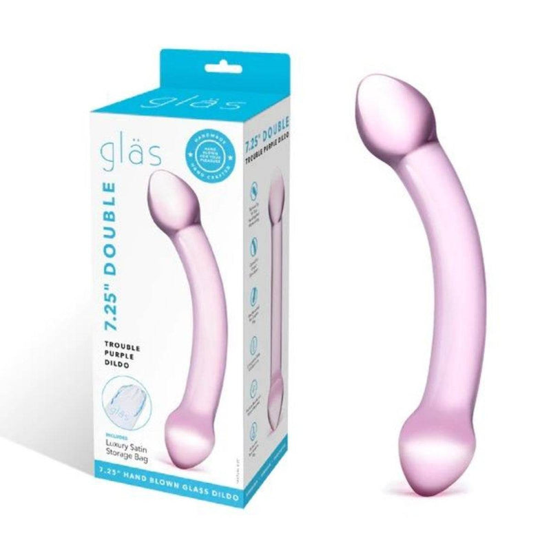 Load image into Gallery viewer, Glas Double Trouble Dildo Purple 7.25 Inch - Simply Pleasure
