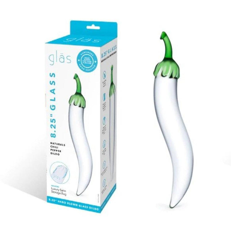 Load image into Gallery viewer, Glas Naturals Chili Pepper Dildo Clear 8.25 Inch - Simply Pleasure
