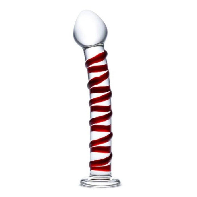 Glas Mr Swirly Spiral Dildo Red 8 Inch  - Prowler UK - Gay Sex Toys