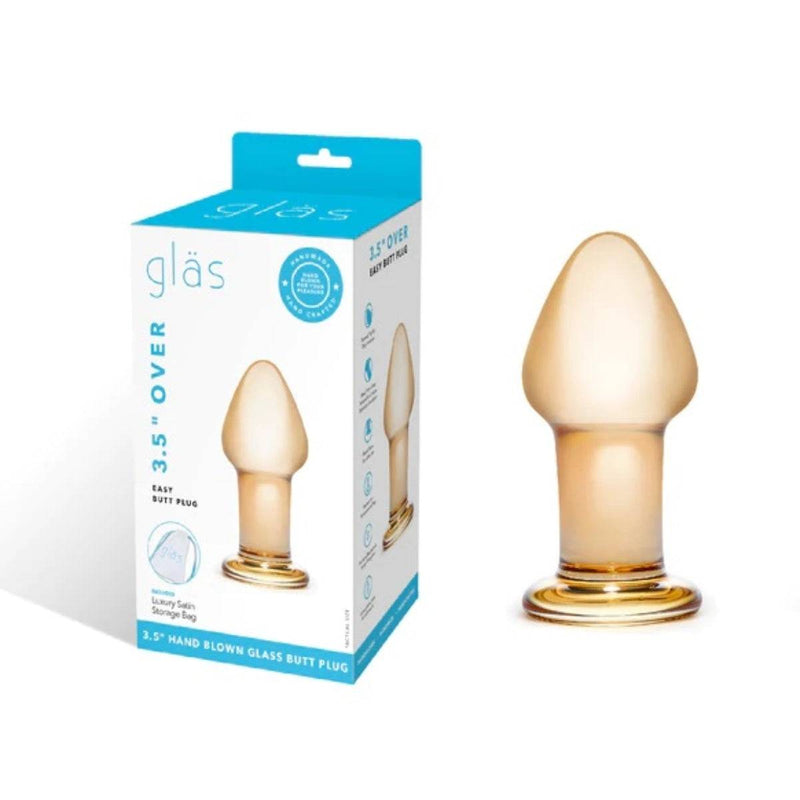 Load image into Gallery viewer, Glas Over Easy Butt Plug Gold 3.5 Inch  - Prowler UK - Gay Sex Toys
