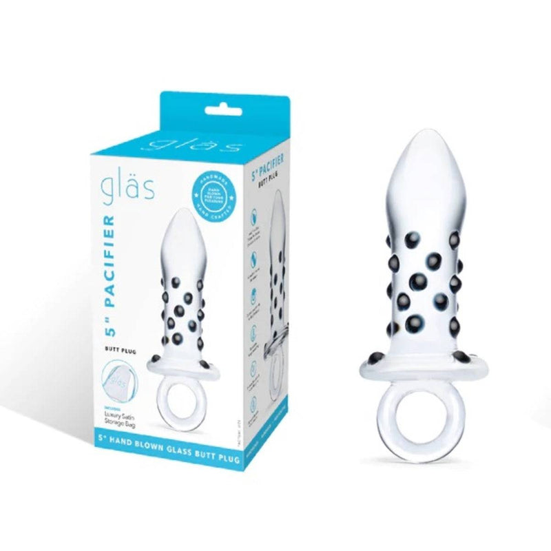 Load image into Gallery viewer, Glas Pacifier Butt Plug Clear 5 Inch - Simply Pleasure
