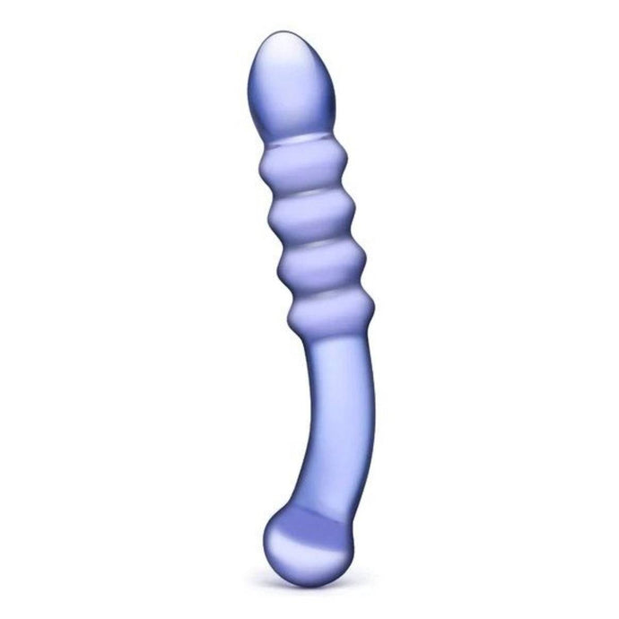 Glas Purple Rain Ribbed Dildo Purple 9 Inch  - Prowler UK - Gay Sex Toys