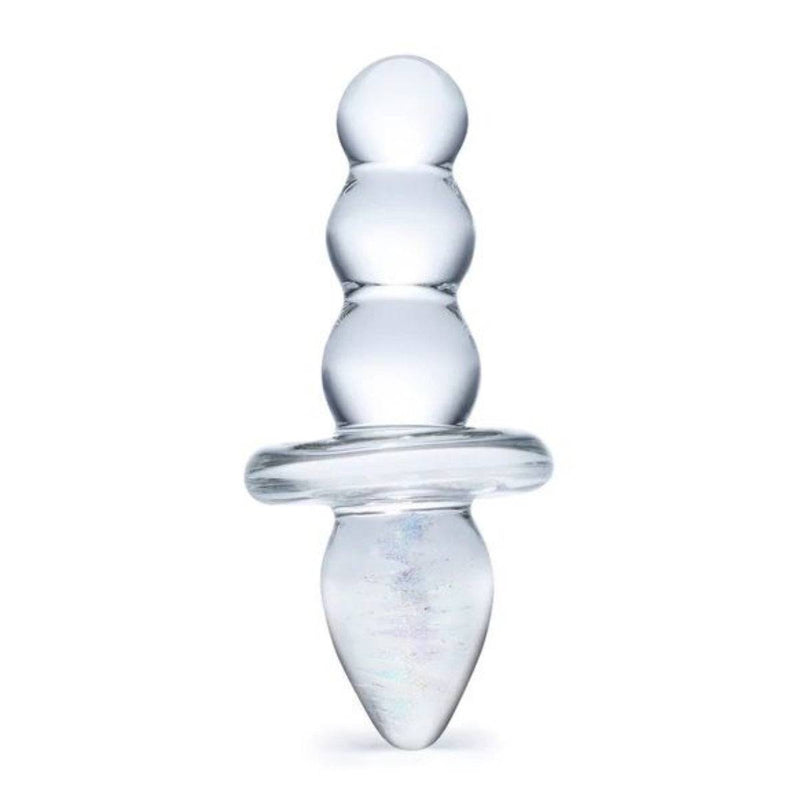 Load image into Gallery viewer, Glas Titus Beaded Butt Plug Clear 4.5 Inch - Simply Pleasure
